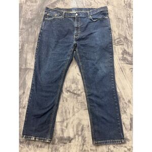 Levis 541 Athletic Taper Jeans Mens 46x32 Dark Indigo Blue Stretch Denim 18757